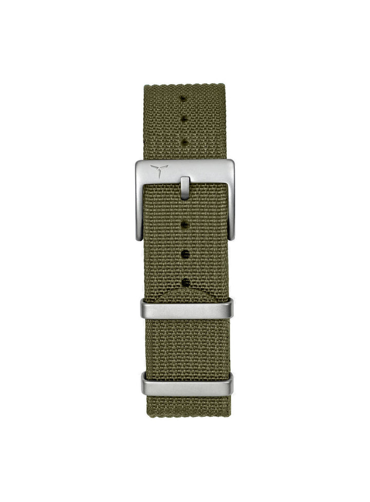 Army Drab Nylon Military Strap - Stainless Steel