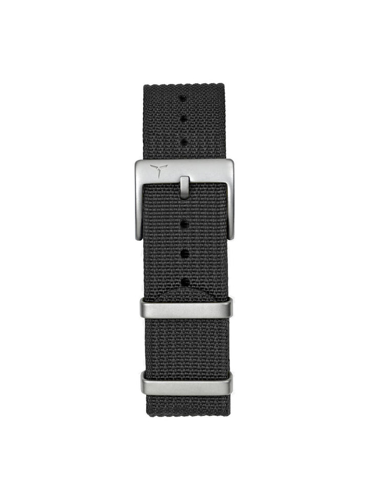 Black Nylon Military Strap - Stainless Steel