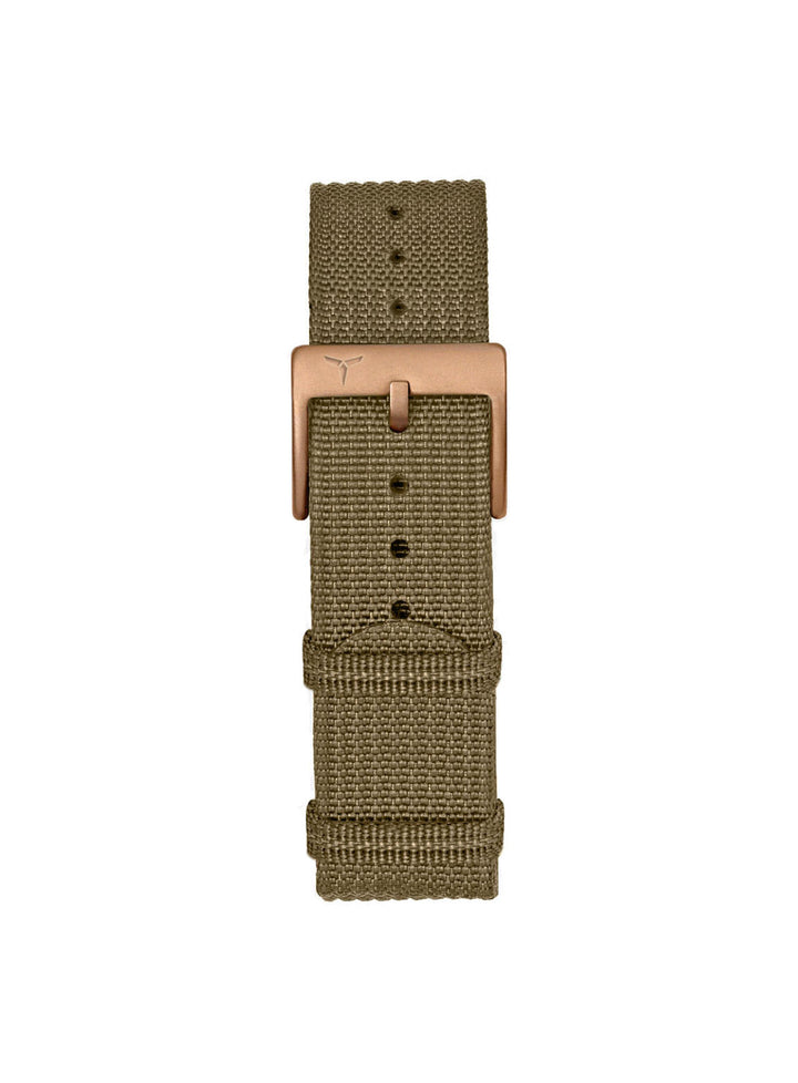 Khaki Nylon Military Strap - Bronze