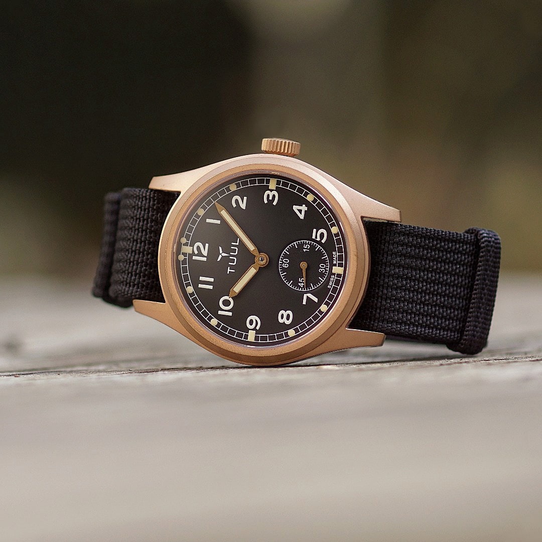 Black Nylon Military Strap - Bronze