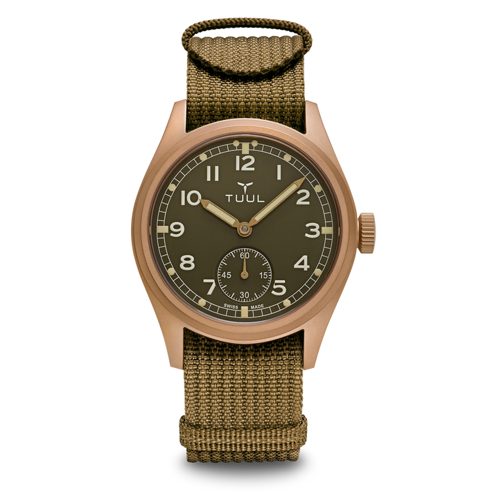 Khaki Nylon Military Strap - Bronze