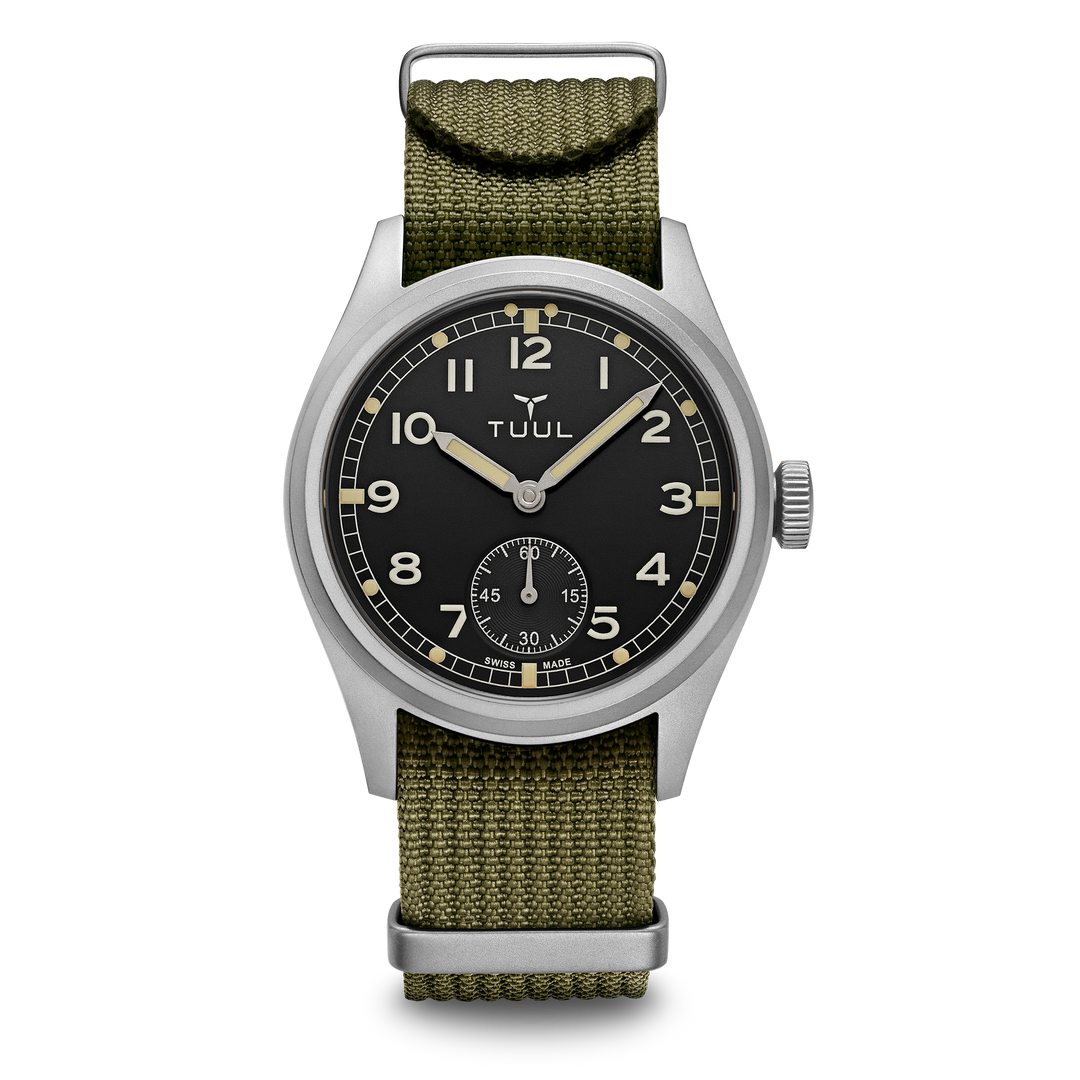 Army Drab Nylon Military Strap - Stainless Steel